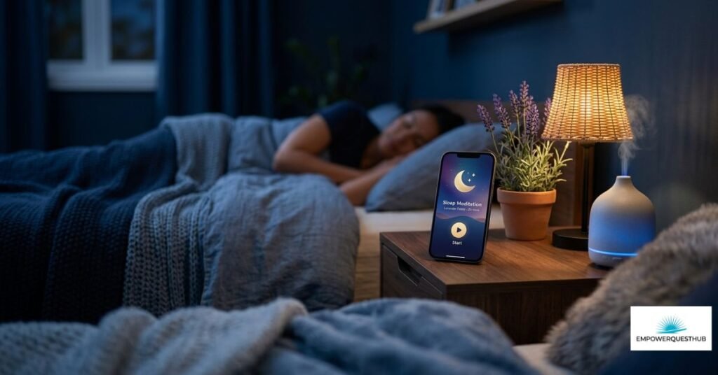 Sleep meditation app creating a relaxing bedtime routine 1